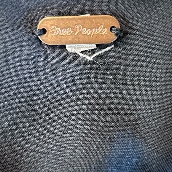 FREE PEOPLE WOMEN’S BLACK MIDI DRESS DEEP V-NECK AND LACE OVERLAY SZ MEDIUM - Picture 5 of 11